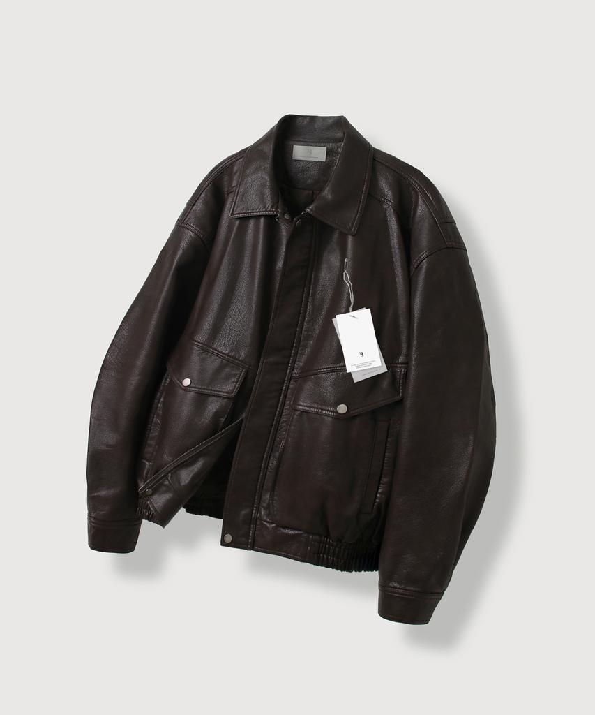 Блузон из кожи с refined pocket_Коричневый