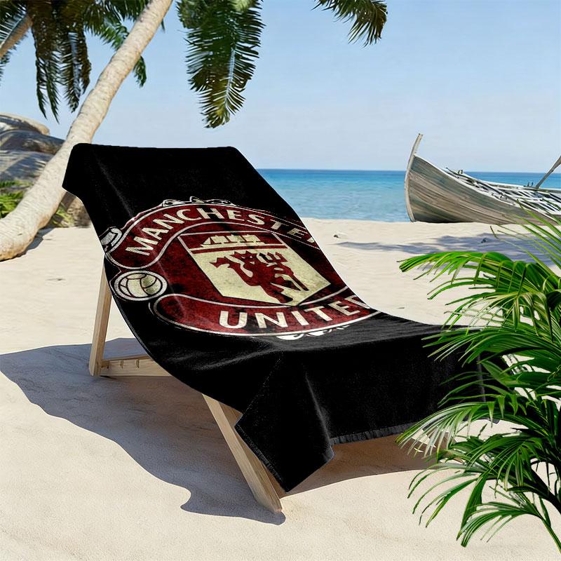 Пляжное полотенце с принтом Manchester United F, большое, мягкое, быстросохнущее, для пляжа, кемпинга, плавания