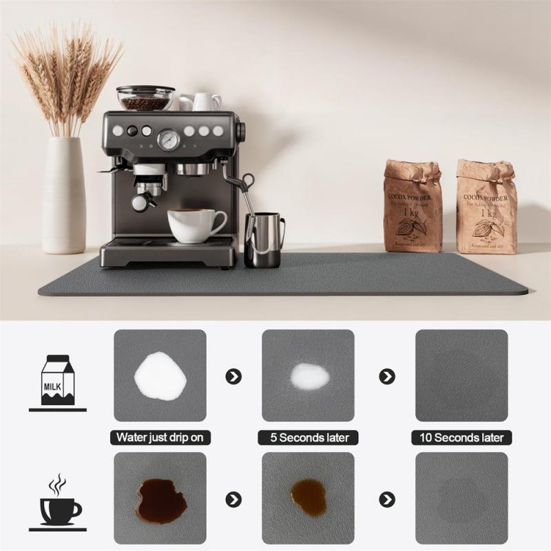 Super Absorbent Dish Drying Mat, Duty Kitchen Counter Pad, Heat-Resistant Up To, Non-Slip Dishwasher Drainage Mat for Coffee Machine, Sink, Countertop