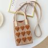 Стильная сумка Love Knit Handbag Crossbody для женщин, мобильная сумка через плечо, сумка ручной работы, многоразовая сумка для покупок