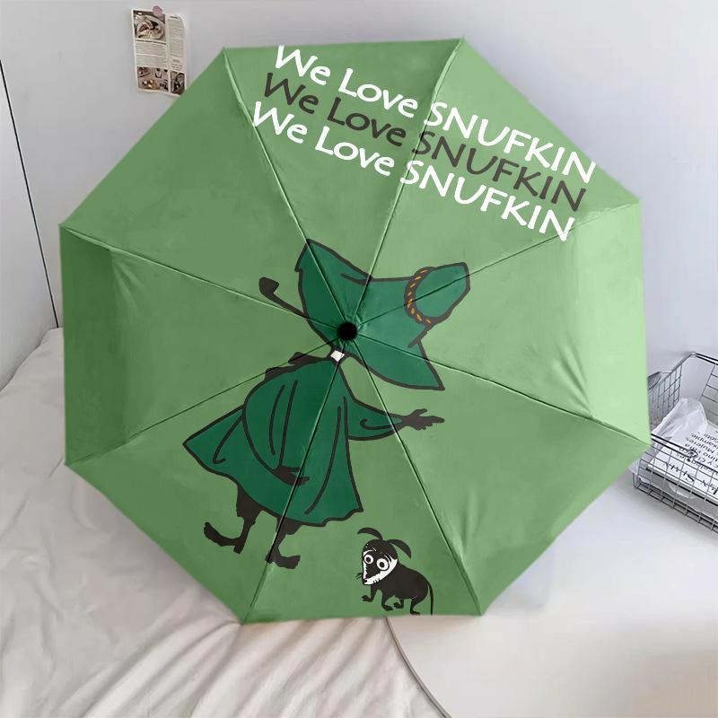 Snufkin Moomin , automatic folding umbrella, portable and foldable design, 8 ribs, a Christmas or birthday gift.