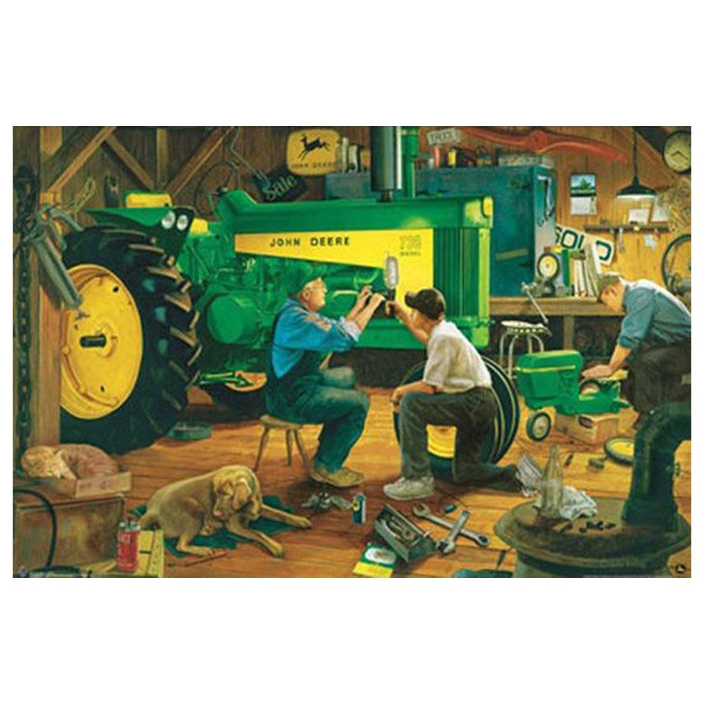 Винтажная машина, трактор, ферма, металлическая жестяная вывеска, табличка, декор для паба, бара, потертый шик, ретро, ​​зеленый трактор, Настенный декор, плакат 30x20 см