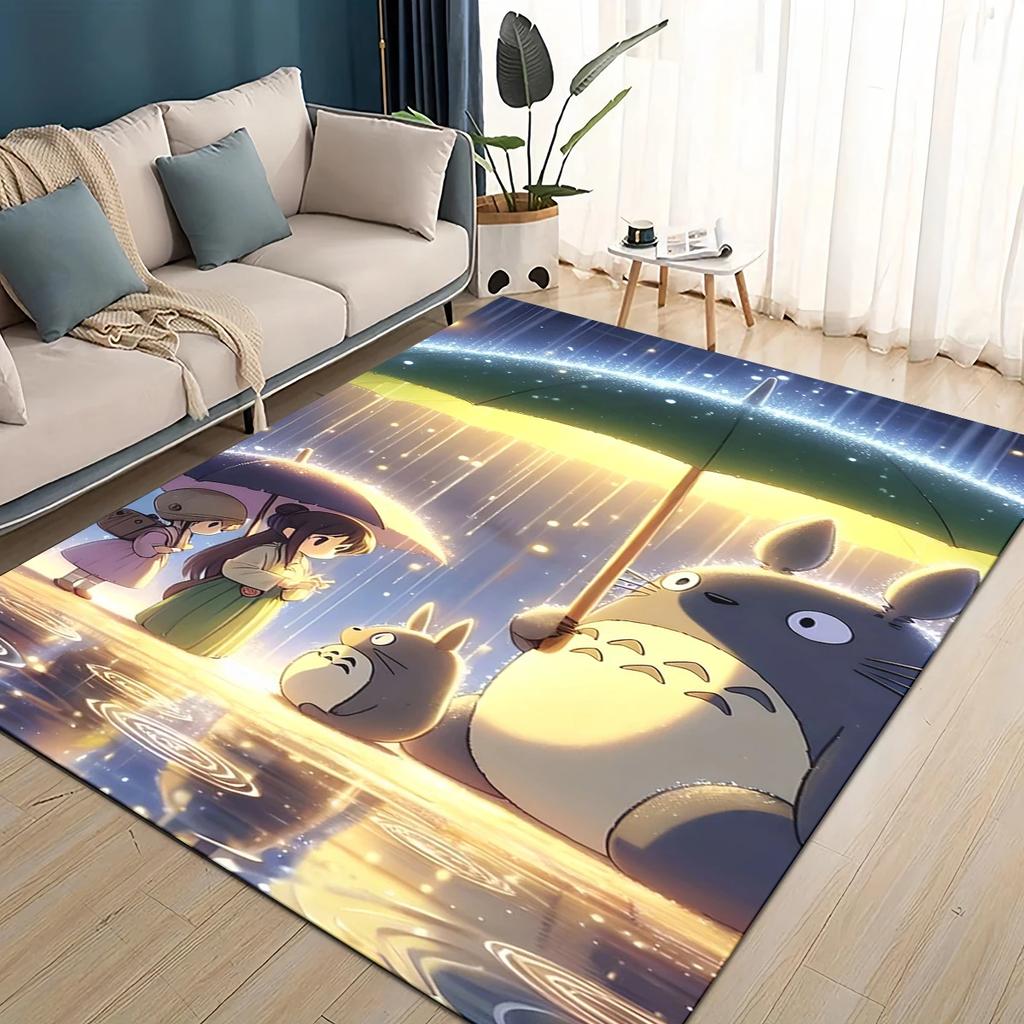 3D ковер с рисунком мультфильма Т-Тоторо, ковер для гостиной, детской спальни, декора у дивана, прихожей, нескользящий коврик для игр детей