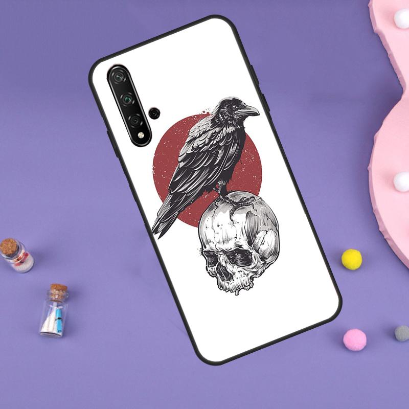 Чехол Ворон Ворона Темный Череп Для Huawei P30 P20 P40 Lite Nova 5T 11i 8i 3i 9 10 SE 11 Pro Y90 Y70 Y61 Y60 Y91