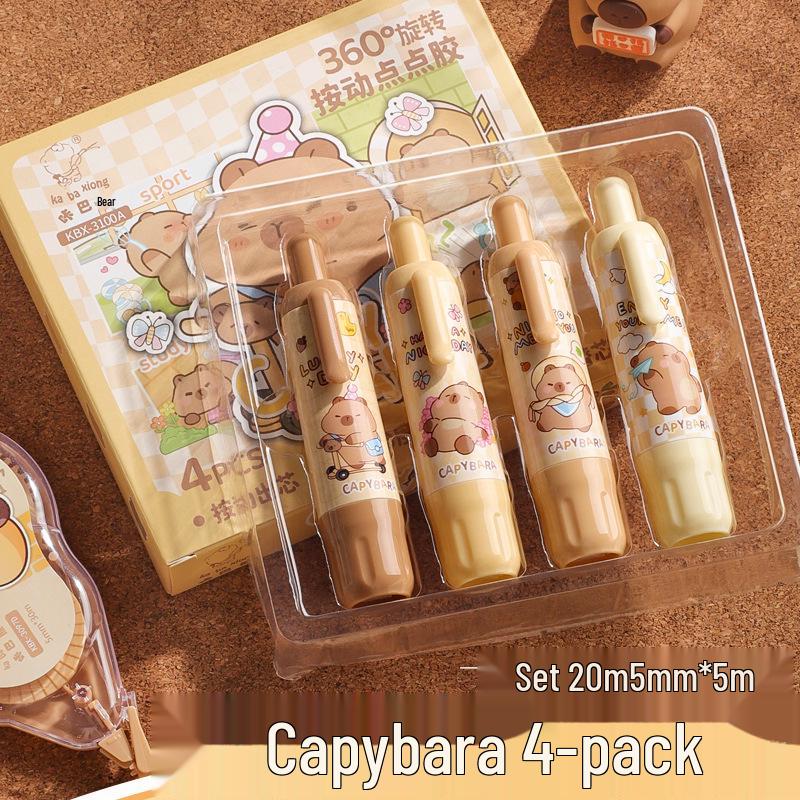 Children's Double-Sided Dot Glue Pen with Refillable Transparent Adhesive for Handmade Crafts