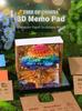 3D Chakra Tree Memo Pad, Rainbow Tree of Life Paper Craft Sticky Notes Cube with LED Light, Unique Office Gift