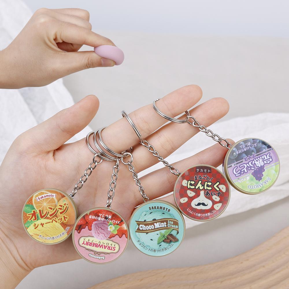Забавный японский миниатюрный брелок в виде рожка мороженого с медленным отскоком, кулон с щепоткой, креативная пищевая игра, ароматизаторы, брелок в виде пудинга