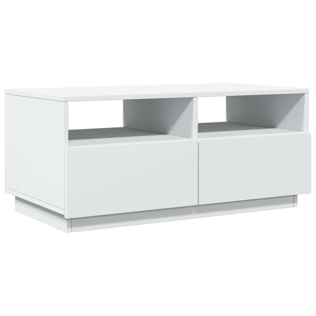 LED Coffee Table White 90 x 49 x 40 cm