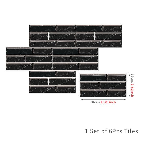 6 шт., маслостойкая наклейка для кирпичной плитки, наклейка на стену для кухни, самоклеющаяся водонепроницаемая наклейка для ванной, обои 15x30 см