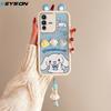 KEYSION Cute Ear 3D Cartoon Case for VIVO V23 5G with Bracelet Soft Silicone Shockproof Phone Back Cover for VIVO V23 5G