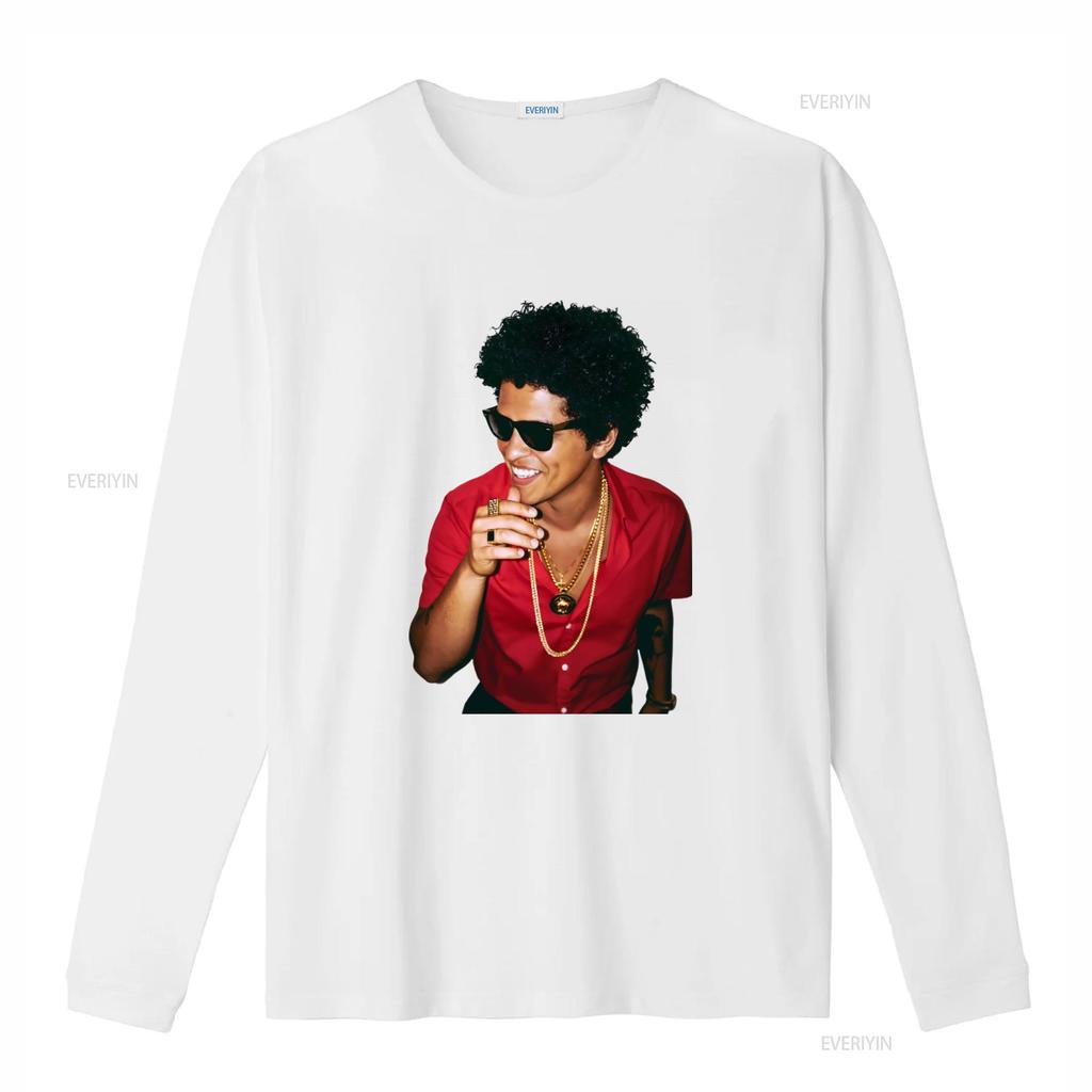 Bruno Mars T Shirt Mens Medium M Crew Neck White Stylish Musician Print vintage Washed graphic designer clothes Breathable