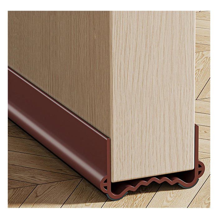 Bas de porte isolant 100 cm - joint PVC marron anti-bruit, thermique et anti-froid