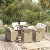 Day and Night - Day and Night 9-piece Garden Dining Set with Beige Synthetic Rattan Cushions