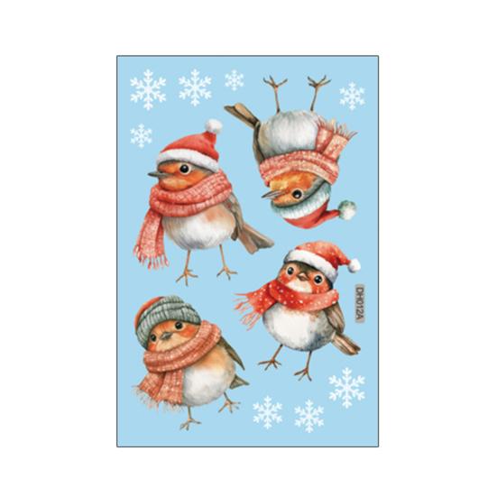 Рождественская наклейка на окно с Санта-Клаусом и котом - Съемный водонепроницаемый ПВХ