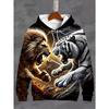 Vintage Men's Hooded Hoodies 3D Printed Battle Animal Pattern Sweatshirt Drawstring Sport Long Sleeve Tops Casual Men's Clothing