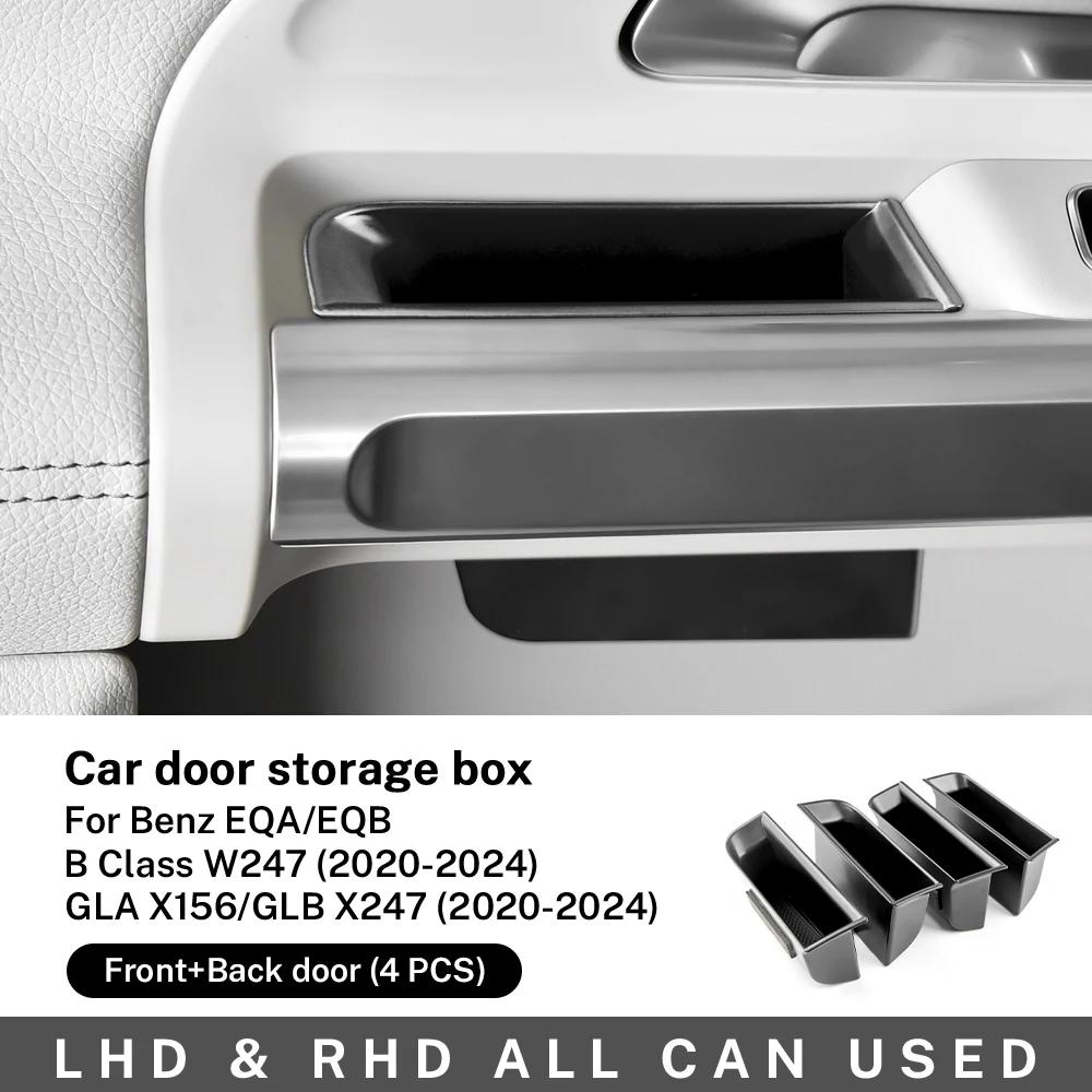 For Mercedes Benz GLA GLB B Class X156 X247 W247 EQA EQB 2020 2023 2024 Car Door Storage Box Phone Card Holder ABS