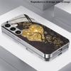 Блестящий Чехол для Телефона с Узором в Виде Сердец 2D для Samsung S26 S25 S24 S23 S22 S21 S20 A56 A36 A16 Электроокрашенный Стеклянный Защитный Чехол