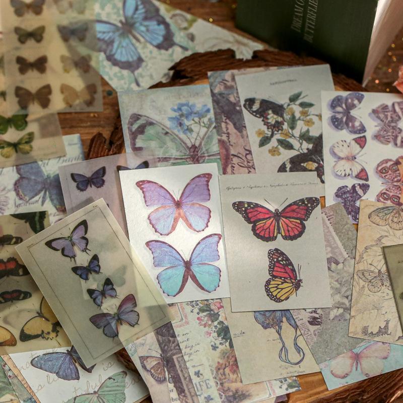 4 Стиль 360 листов/книга Материал Книга Ретро Коллекционная Серия Ins Цветок Бабочка Простой Справочник Основа Украшения Бумага