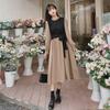 2025 Autumn/Winter Retro French Two-Piece Skirt Midi Dress with Long Sleeves