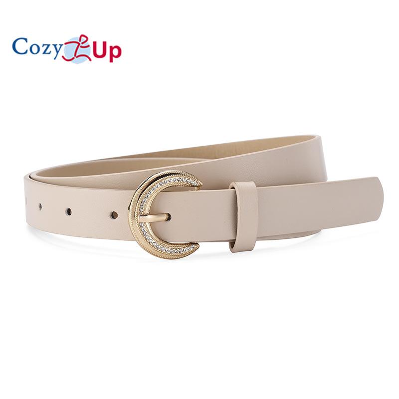 Rhinestone Inlaid Gold Buckle Elegant Decoration Ladies Belt All-match Down Jacket Jeans Belt