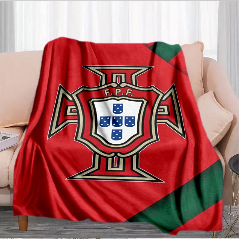 Portuguese Football Federation Crest Blanket Suitable for Sofas, Beds, Offices, And Camping - Perfect Gift for Halloween Christmas
