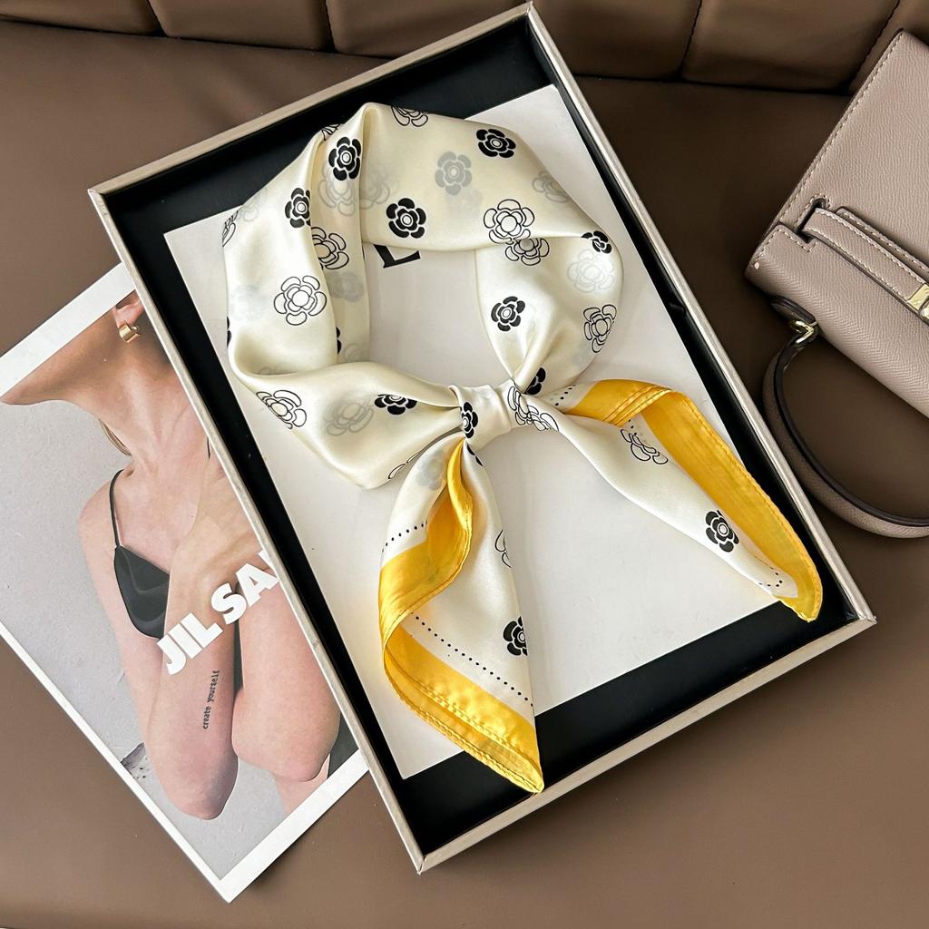 Шелковый шарф женский модный универсальный высокий смысл 70 квадратный шарф защита шеи шарф ретро шарф сумка