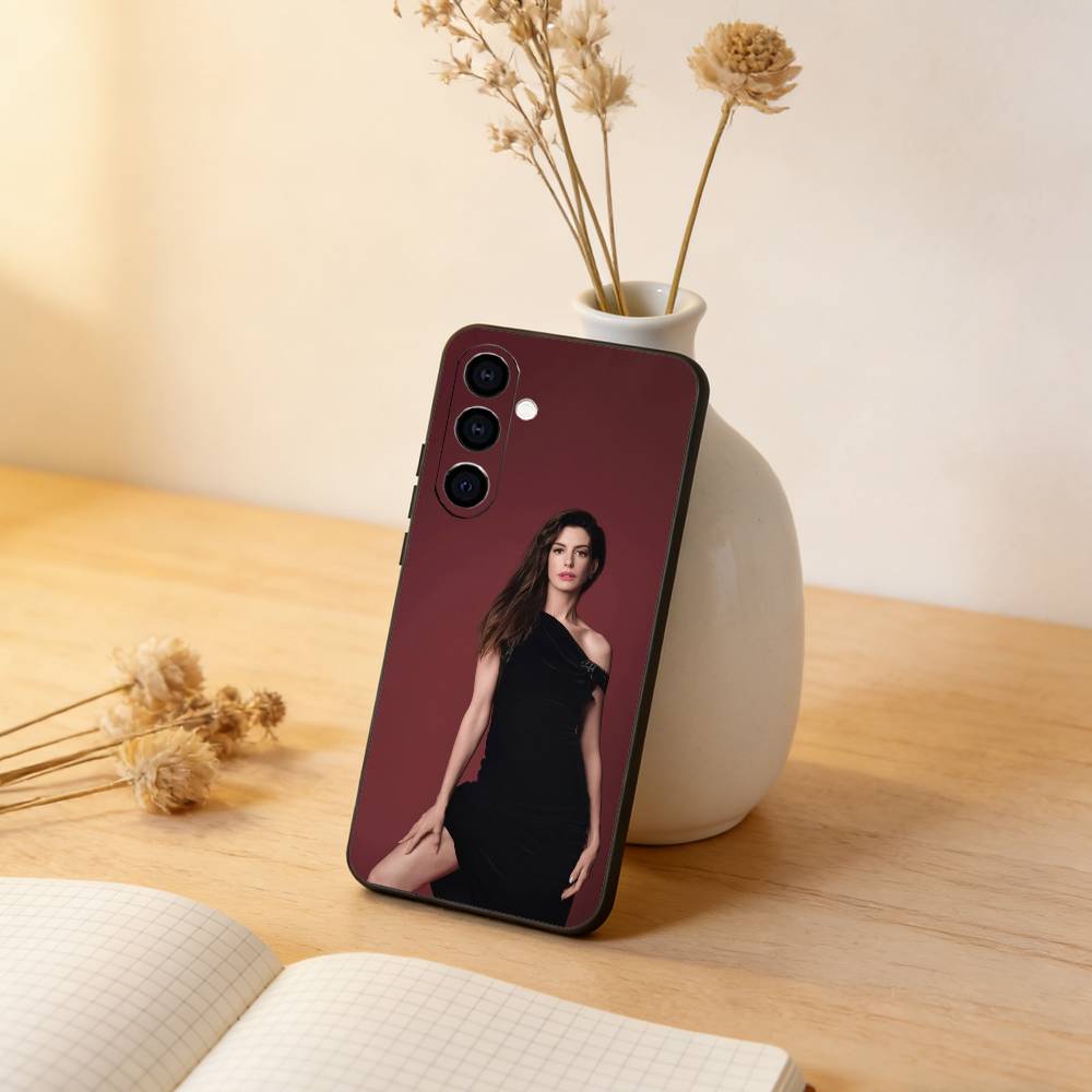 Чехол для телефона Anne Hathaway Черный Силиконовый Мягкий Для Samsung Galaxy A73,A72,A71,A70,A53,A52,A51