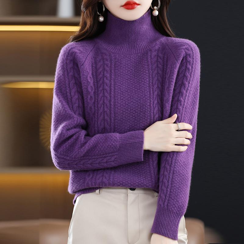 Женский кашемировый свитер Qinghe кашемир 30% кашемир 70% шерсть осенне-зимний кашемировый толстый пуловер мягкий и теплый