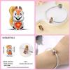 Copper Lovely Animal Cat Squirrel Penguin Heart Zircon Charms Beads Fit Qikaola Original Bracelets Fine Diy Jewelry