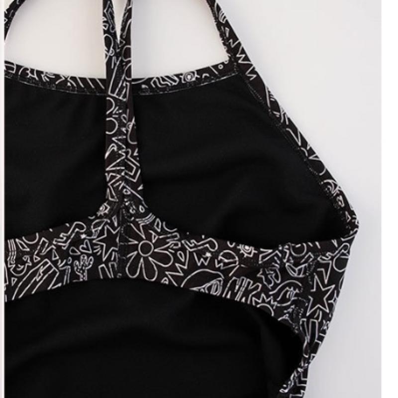 Nike Женский купальник-борцовка hydraStrong Joyful Doodle neSSe017 черный