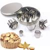 Vivi Bakie 24-Piece Cookie Cutter Set, Biscuit Molds, Square Cookie Cutters, Confectionery Tools, Stainless Steel, Flower and Star Shapes, with Storag