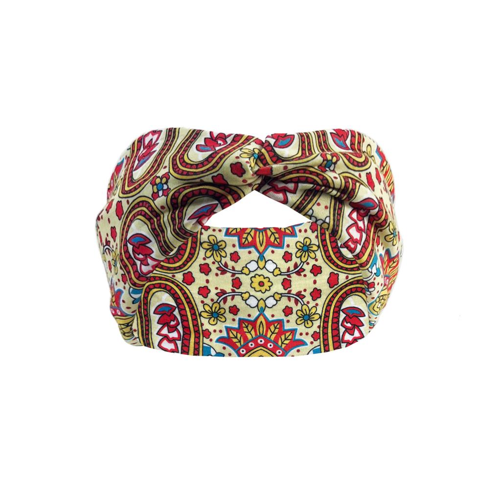 Neo-retro Elastic Headband Headscarf Women Girls Floral Print Cotton Soft Bohemian Headband Hair Accessories