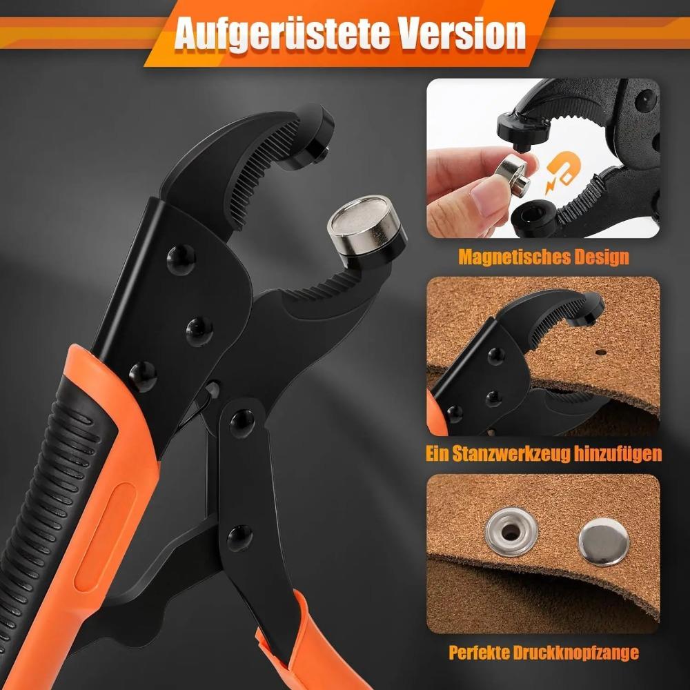 Professional Eyelet Punch Kit with 40 Sets 15mm Metal Buckle for Belt Clothes Curtains Shoes Tent Tarpaulin Grommet Pliers Kit