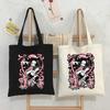 Canvas Corduroy Shoulder Shopping Bags Anime Print Women Shopper Daily Handbag Female Y2k Storage Reusable Foldable Totes Bags