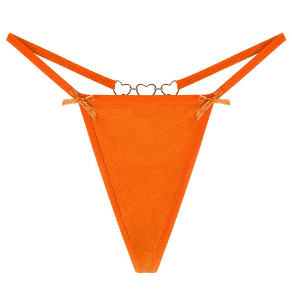 Solid Color Sexy G-String Heart Buckle Traceless Briefs Seamless Bow Thong Lady