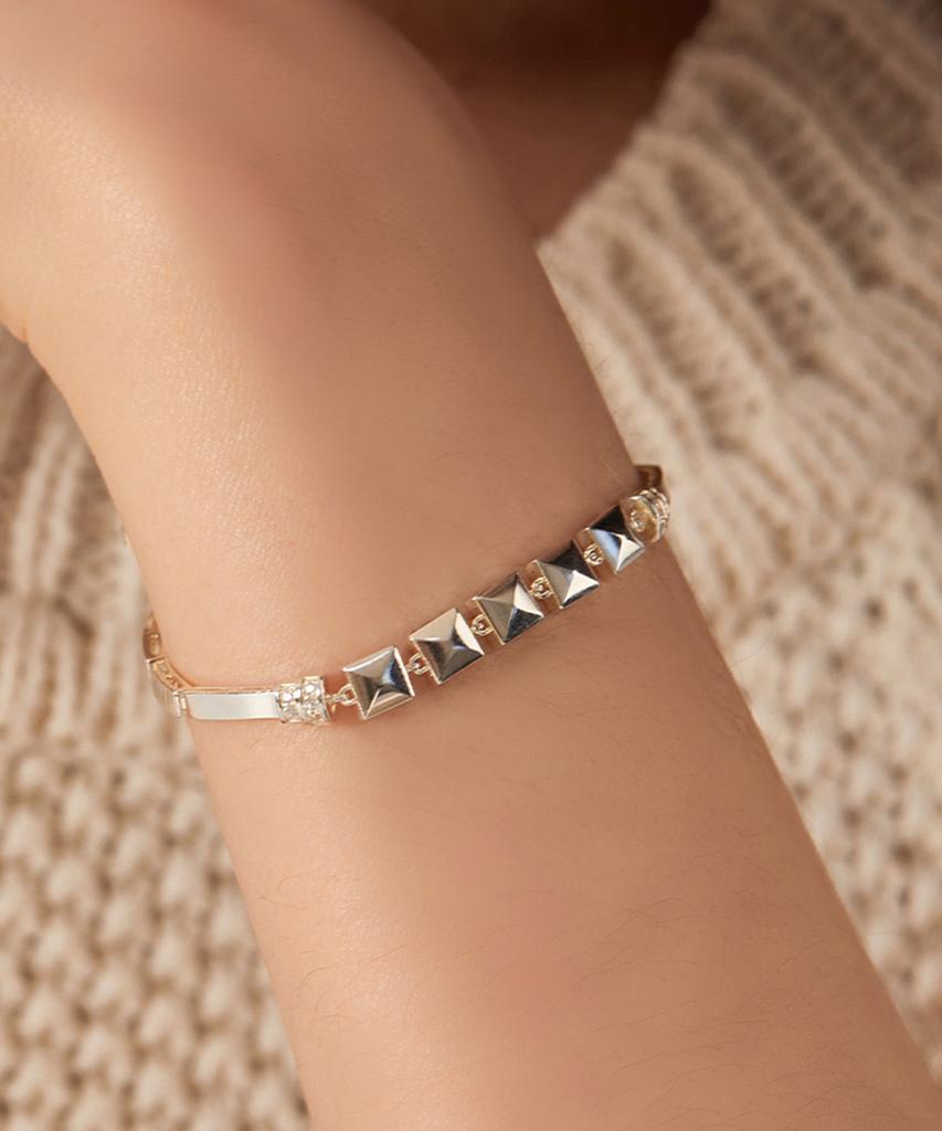 Helene Jewelry Серебряный браслет Квинто Квадратная палочка Линия Серебро