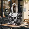Gothic Skull Printed Tote Bag Fashion Daily Carry Shoulder Bag Unique Design Casual Handbag
