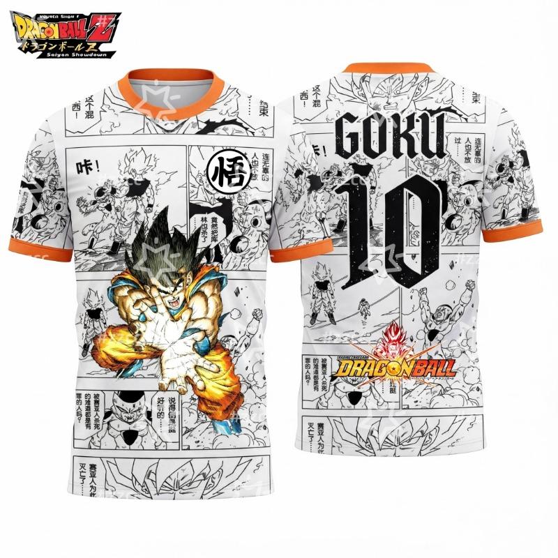 2026 Dragon Ball Super Saiyan Goku графическая футбольная майка Осень Спорт Мужская футболка Детская одежда Футболка Y2k Женская