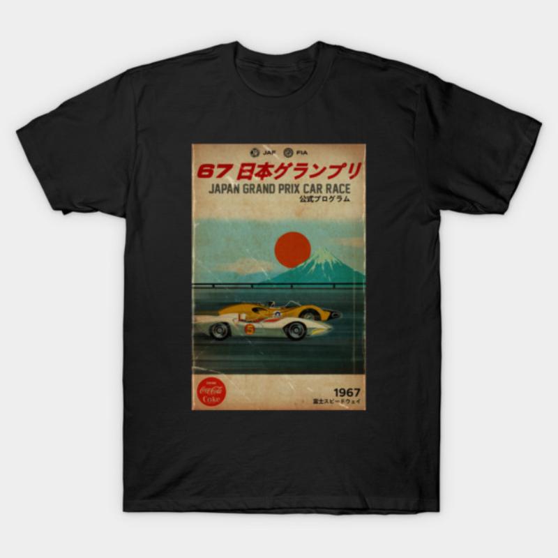 Футболка SPEED RACER JAPAN GRAND PRIX Новые поступления Весна/Лето Обычный крой Повседневная Уличная одежда