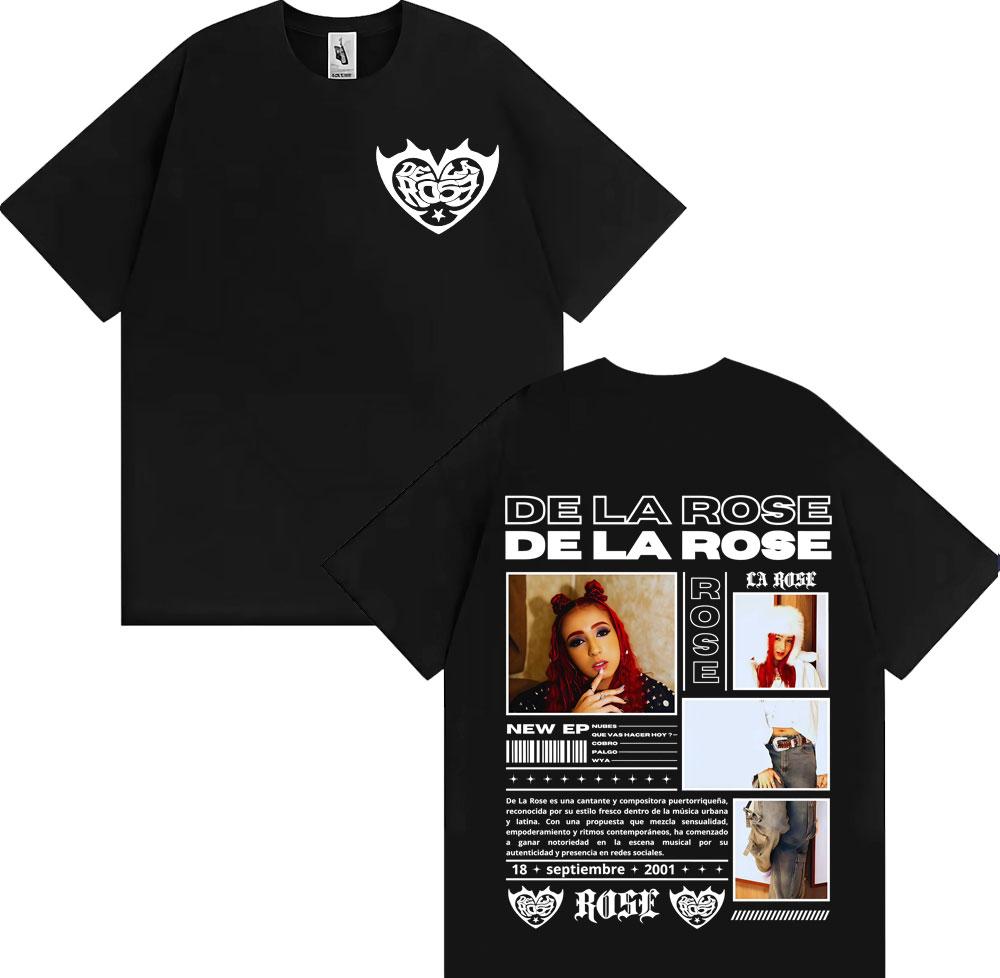 Singer Dela Rose Album Tour 2025 Cover T-shirts Men Women Clothing Oversized Retro Hip Hop T Shirt Casual Short Sleeve Tee Shirt