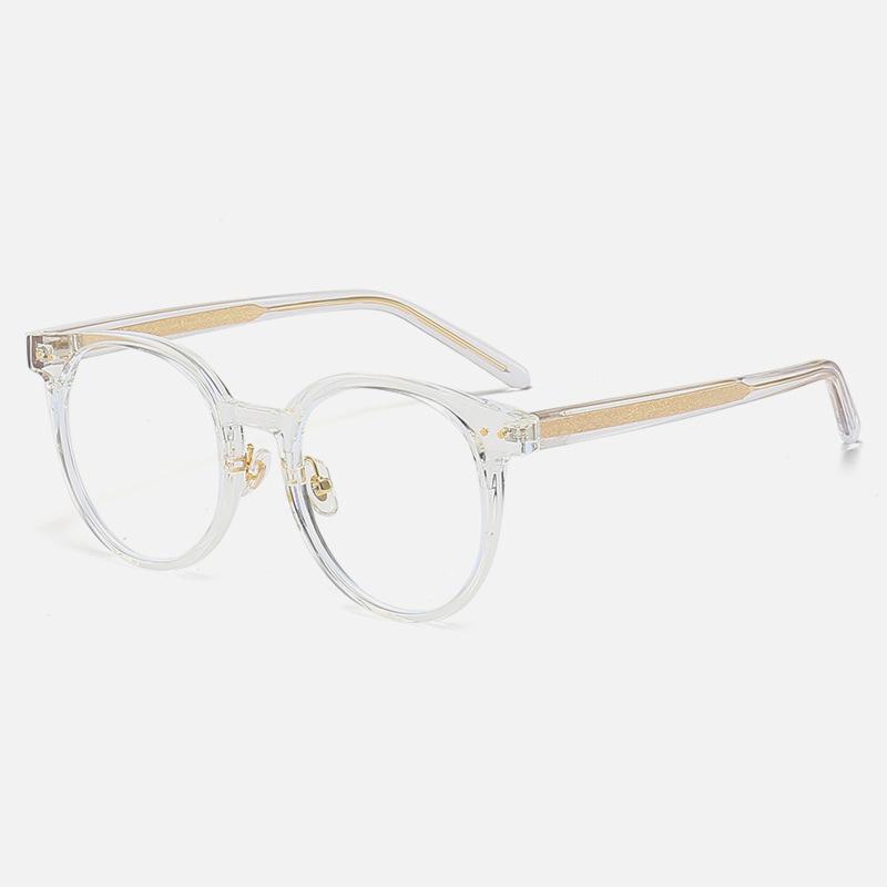 Retro Plate Round Frame Men And Women 90 Pin Feet Anti-Blue Light Glasses Frame Myopia Can Be Matched
