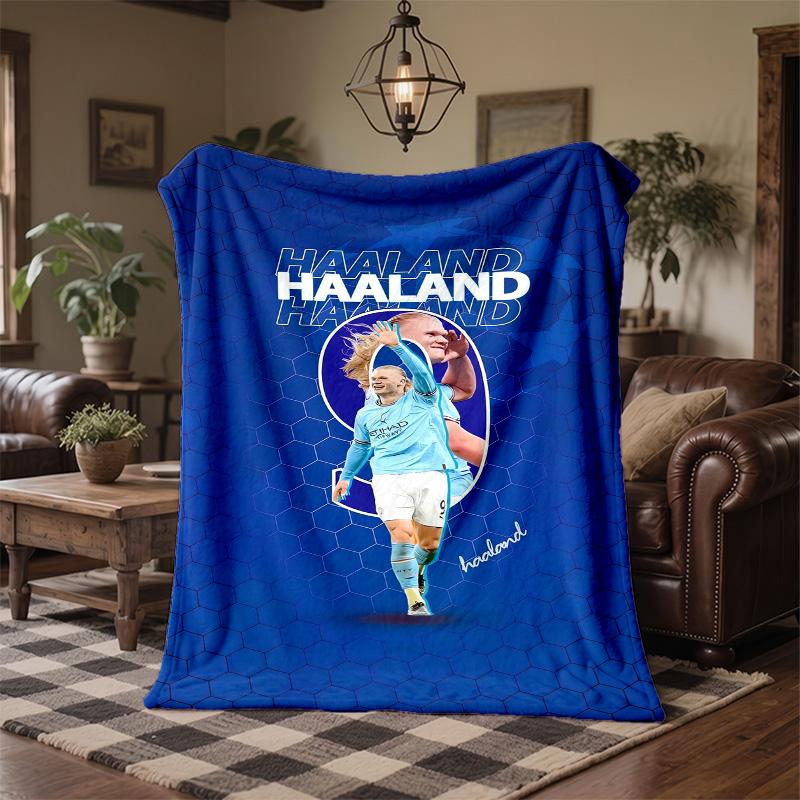 Erling Haaland Print Flannel Blanket Soft Warm Sofa Bed Throw Blanket For Home Office Bedroom