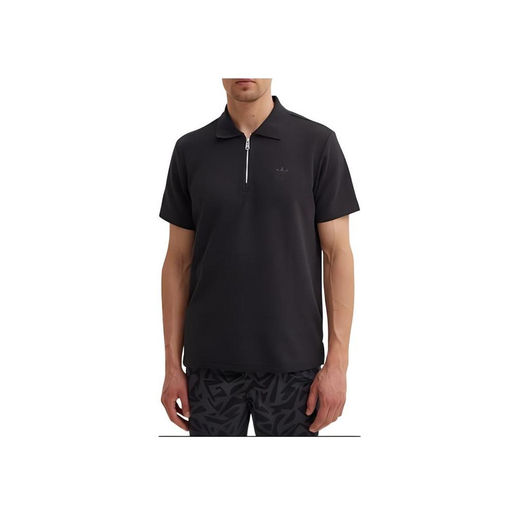 adidas Оригинальная футболка-поло Originals Essential Trefoil Essentials Waffle для мужчин, черная, IW5803