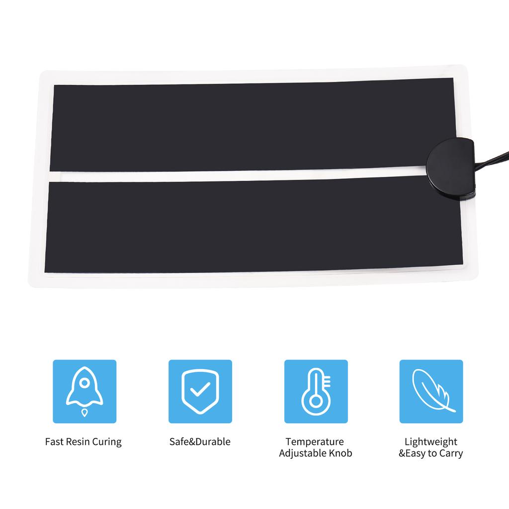 Нагревательный коврик для смолы Быстроотверждаемая сушилка для быстрой смолы с ручкой регулировки температуры Силиконовый коврик