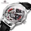 Mens Watches Hand-winding Mechanical Skeleton Watch for Men Hollow Out Rubber Strap Waterproof Luminous Mens Wristwatch