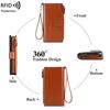 Женские длинные кошельки из ПУ кожи RFID-защитой от кражи, клатч на молнии, карман для монет, ретро-кошелек с восковым покрытием, высококачественный держатель для карт, кошелек для монет