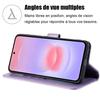 Coque pour Samsung Galaxy A37 5G, Protection Rabat Cuir Synthétique Antichoc Violet Motif Mandala