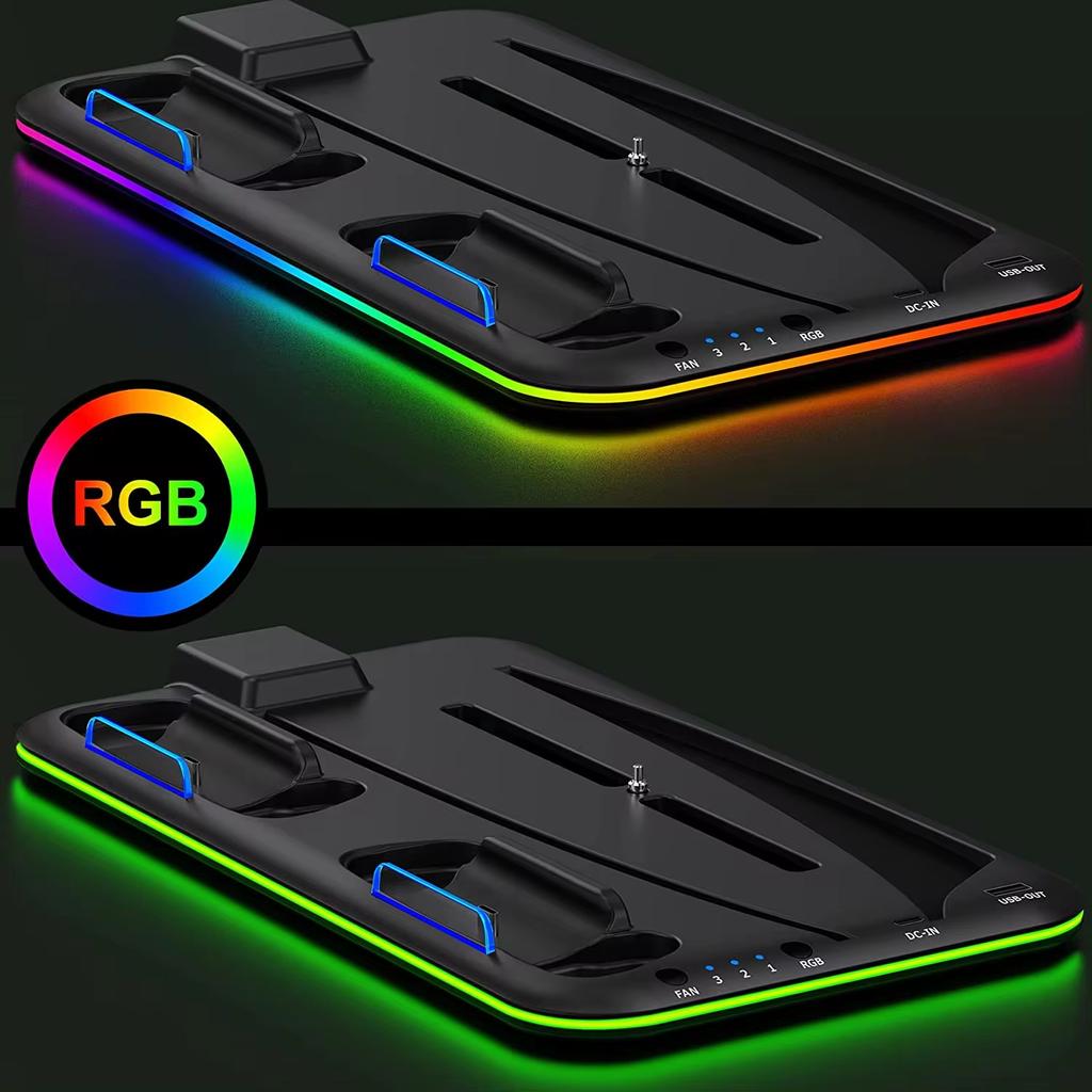 STORM WYRM Cooling&Charging Station with Controller for Playsation 5 Digital/Disc,RGB Light, Headset Holder STK-DZ501