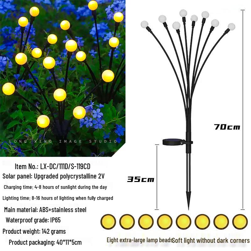 Romantic Solar Firefly String Lights for Outdoor Lawn, Garden, Courtyard, B&B, and Restaurant Decor