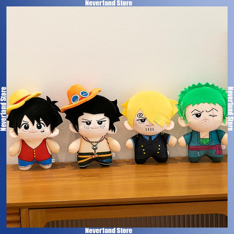 21 см Плюшевая кукла ONE PIECE Мультяшный Луффи Зоро Чоппер Эйс Мягкая игрушка Аниме Периферия Декор для спальни и стола Подарки для девочек и мальчиков